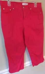 Jaclyn Smith Fuschia Pink 5 Pocket Cotton/Spandex Denim Capri Size 10 EUC - Picture 1 of 6