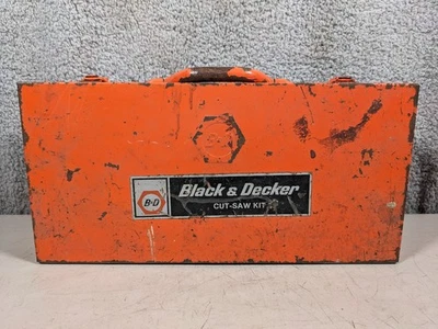 Black & Decker Cut Saw Kit Orange Metal Storage Box Case Reciprocating - Image 1 of 4