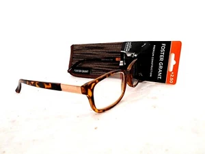 Foster Grant Premium Tortoise Brass Boston Way Style Reading Glasses Spring Hng - Picture 1 of 6