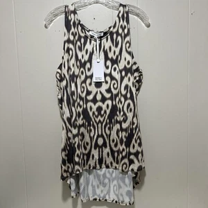 Rose + Olive Soft Tank Top Partial Open Back High Low XL - Picture 1 of 6