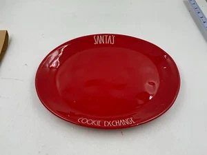 Rae Dunn 13in Ceramic Oval Santa's Cookie Exchange Serving Platter AA01B61002 - Picture 1 of 10
