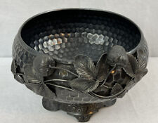 Strawberry Bowl Antique Wilcox silver plate hammered arts crafts #2317 Original