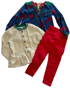Matilda Jane Girl's 4 Holiday Outfit 3 Pieces Top Leggings And Cardigan Sweater - Picture 1 of 11
