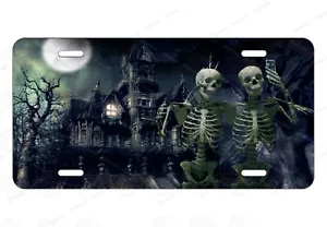 Halloween Gruseliges Haus BFF Skelette Aluminium Neuheit Nummernschild Auto ATV Fahrrad - Bild 1 von 14