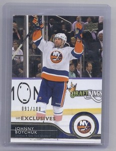 14-15 2014-15 UPPER DECK JOHNNY BOYCHUK UD EXCLUSIVES PARALLEL /100 375 ISLANDER