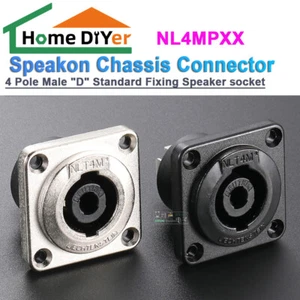 NL4MPXX 4 Pole Male Speakon Chassis Connector "D" Standard Fixing Speaker socket - Picture 1 of 17