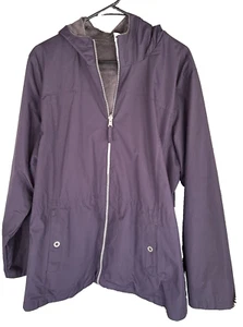 Women's  Jacket Waterproof  Outdoor Hooded Lined Purple Zipper (C100) - Picture 1 of 5