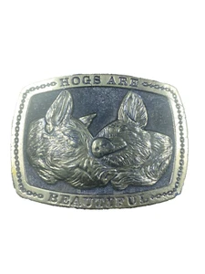 Hogs Are Beautiful Pig Belt Buckle 1979 - Great American Co. Chicago USA - Picture 1 of 2