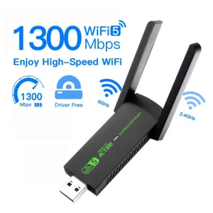 1300Mbps USB 3.0 WiFi Adapters Dual Band 2.4G/5GHz Wireless Dongle Network Card - Picture 1 of 10