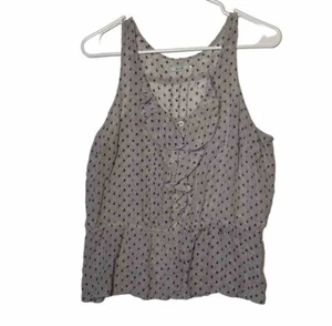 Camiseta sin mangas Kmichi azul con volantes, gris con flores, talla grande - Imagen 1 de 3