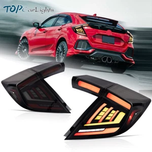 VLAND Smoked Lens LED Tail Lights For 2018-2021 10th Gen Honda Civic Hatchback - Picture 1 of 15