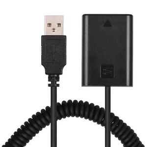 USB NP-FW50 Dummy Battery Pack Coupler Adapter with Flexible Spring Cable Z2L0 - Picture 1 of 6