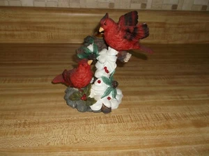 CARDINAL Red Bird Centerpiece Candlestick Candle Holder 6 1/2" Tall - Picture 1 of 6
