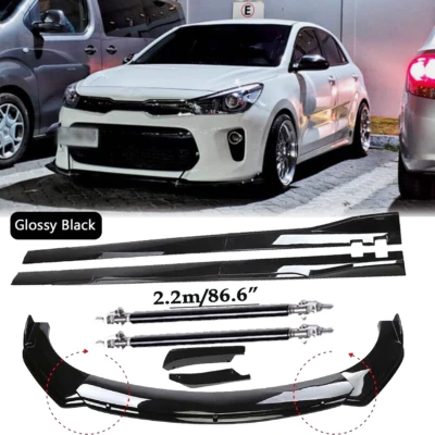 Front Bumper Spoiler Body Kit /Side Skirt/Strut Glossy Black For Kia Rio 2001 Foto 1 de 4