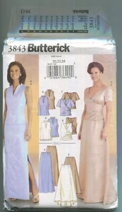 BUTTERICK 3843 MISSES' TOP Y FALDA FÁCIL CON VARIACIONES TALLA 20-24 SIN CORTAR 2003 - Imagen 1 de 3