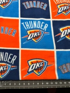 NBA Oklahoma City Thunder OKC FLEECE Fabric, 60" wide, 24” Long - Picture 1 of 2