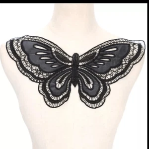 Neu ohne Etikett Spitze & Leder Schmetterling Applikation - Bild 1 von 1