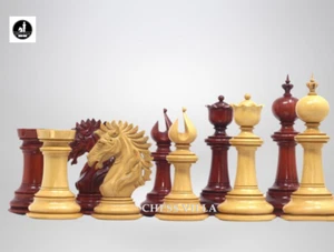 The Camelot Series Artisan Chess Pieces -Triple Weighted Bud Rosewood- 4.4" King - Picture 1 of 9