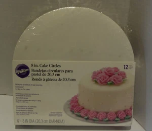 Wilton 8-Inch Cake Circle, 12-Pack, Holds 6-7 Inch Cakes Sturdy Construction NEW - Picture 1 of 3
