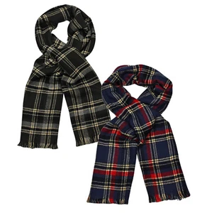 ITZU Co.Reversible Unisex Soft Feel Tartan Dogtooth Houndstooth Check Scarf Wrap - Picture 1 of 5