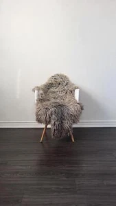 Tappeto di pelle di pecora grigio Gotland tappeto di pelle di pecora riccia tappeto svedese morbido lana riccia #G54 - Foto 1 di 8