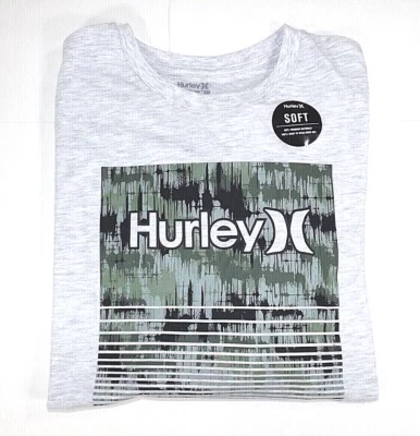 Hurley Youth Boys XL Longsleeve Graphic Spell Out Soft Birch Heather T-Shirt New - Image 1 of 4