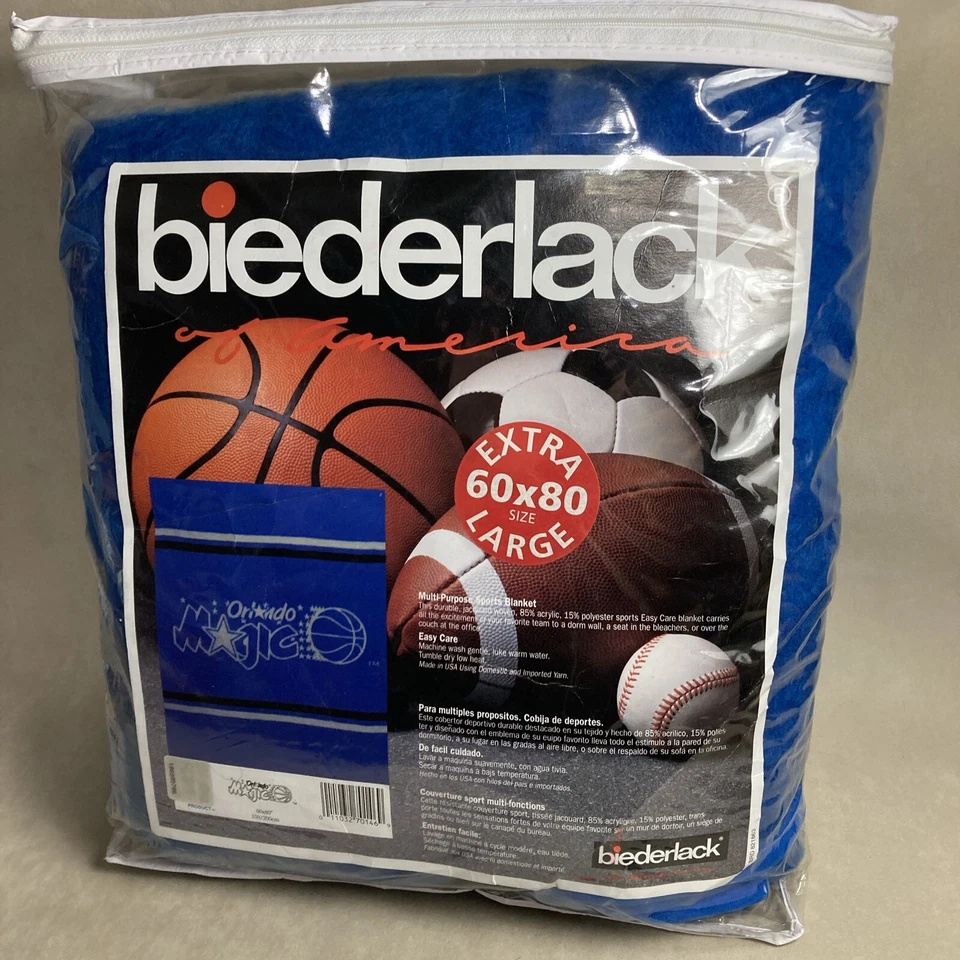 1989 BiederLack Orlando Magic "Officially Licensed" 60x80 Inch XL Blanket. - Image 1 of 4