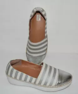 FITFLOP CASA DAHLIA SILBERHALBSCHUHE SLIPPER KEIL ESPADRILLES DAMEN GRÖSSE 7 *EUC* - Bild 1 von 11