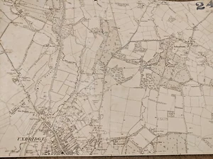 Original 1899 OS Map Sheet Uxbridge Ickenham Grand Junction Canal Denham R.Colne - Picture 1 of 1