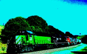 ORIGINAL KODACHROME SLIDE BURLINGTON NORTHERN SD40-2 #7137 CHRISTIE, CA 4/8/97 - Picture 1 of 1