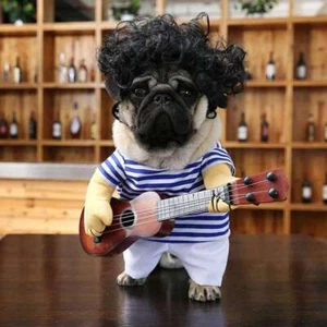 Pet Funny Guitar Costume Halloween Cosplay Outfit For Dog Cat Pet Accessories US - Picture 1 of 15