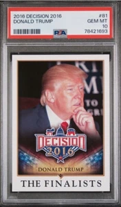 2016 LEAF DECISION #81 THE FINALISTS DONALD J TRUMP PSA 10 GEM 2024 Presidente - Foto 1 di 1