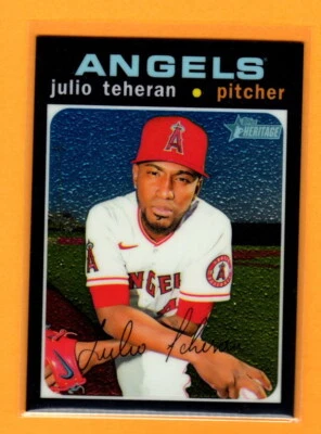 JULIO TEHERAN 2020 TOPPS HERITAGE HIGH # CHROME 246/999 LOS ANGELES ANGELS - Image 1 of 2