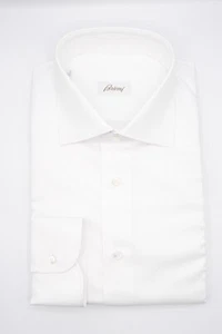 NEW BRIONI Dress White SHIRT 100% Cotton Size 17 Us 43 Eu (MA84) - Picture 1 of 2