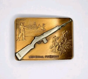 Vintage Universal Firearms M1 Carbine Solid Brass Hunting & War Belt Buckle - Picture 1 of 5