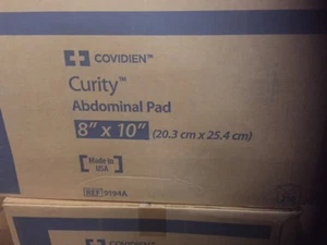 (Case of 216) Covidien 9194A Curity Abdominal Pads, 8" x 10" (NEW) - Picture 1 of 1