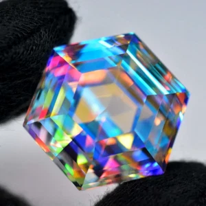 Rainbow Mystic Topaz 38.50 Ct. Hexagon Cut AAA+ Loose Gemstone Gift for Women - Picture 1 of 10