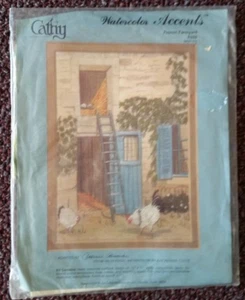 VINTAGE Cathy Needlecraft FRANZÖSISCHER BAUERNHOF Aquarell Akzente #F028 - Bild 1 von 3