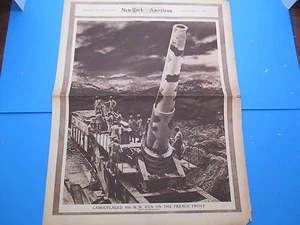 NY American Newspaper Gravure Section May 12,1918 WWI 400 MM Gun On Porch NP5 - Bild 1 von 2