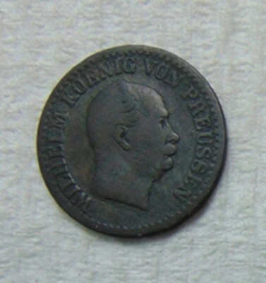 1868-A GERMAN STATES KINGDOM OF PRUSSIA  .220 SILVER 1 SILBERGROSCHEN COIN - Image 1 of 2