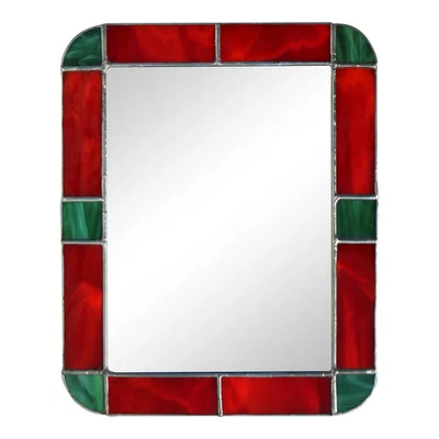 Espejo con marco de vitral de escoria Foto 1 de 4