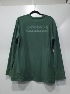 Kathmandu Ladies Army Green Long Sleeve Top. Size 12 / M. Logo. T-shirt Cuffs - Picture 1 of 11