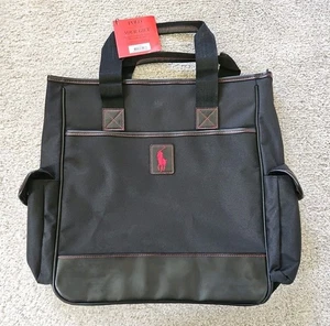 Borsa da viaggio POLO RALPH LAUREN vintage ricamata rossa pony nera nuova - Foto 1 di 7