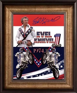 ¡Póster de salto Evel Knievel Orange County 1974! Arte de acrobacias raro de Daredevil - Imagen 1 de 5