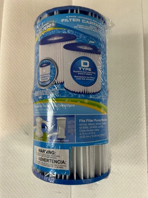 Paquete de 2 cartuchos de filtro de piscina tipo D de repuesto universal para escapes de verano Foto 1 de 3