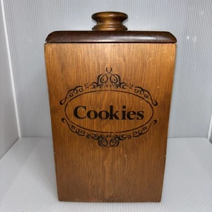 Vintage Wood Cookie Canister - Picture 1 of 11