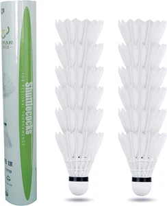 12-Pack Feather Badminton Shuttlecocks with Great Stability and Durability,Shutt - Picture 1 of 12