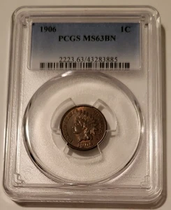 PCGS 1906 Indian Head Cent MS63 BN - Picture 1 of 4