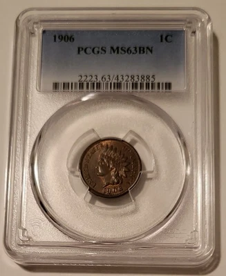 PCGS 1906 Indian Head Cent MS63 BN - Image 1 of 4