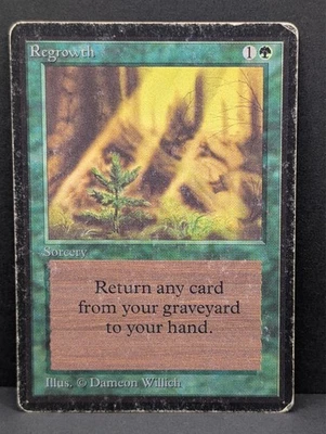 Regrowth BETA Magic: The Gathering MTG Reserved List ABU vintage HP - Image 1 of 2